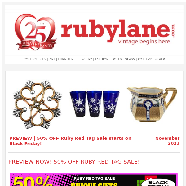PREVIEW | 50% OFF Ruby Red Tag Sale starts on Black Friday!