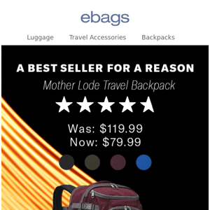 Best. Bag. Ever: Mother Lode Travel Backpack Now $79.99