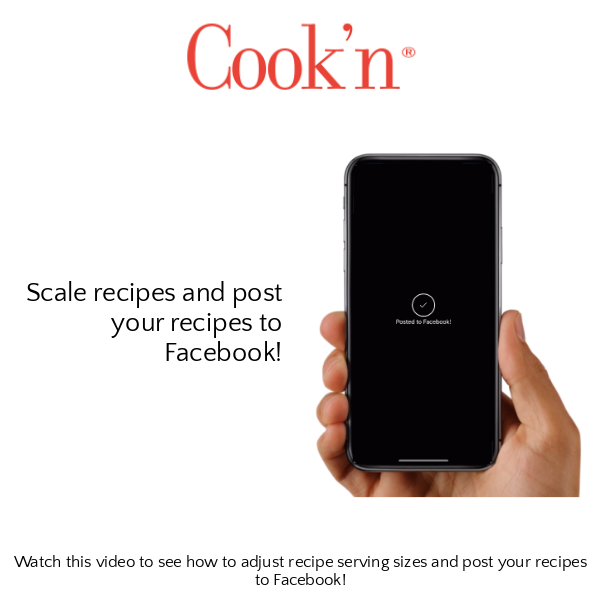 Post Recipes to Facebook with Cook'n