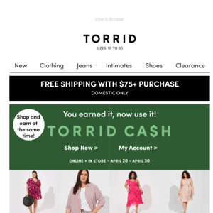 Torrid Cash starts NOW! 🛍💰