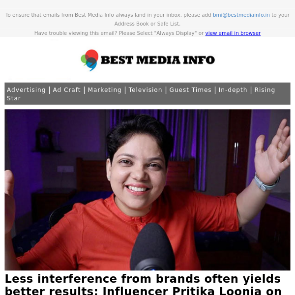 Less interference from brands often yields better results: Influencer Pritika Loonia; What Lalitaji’s character did to Surf Excel’s market share