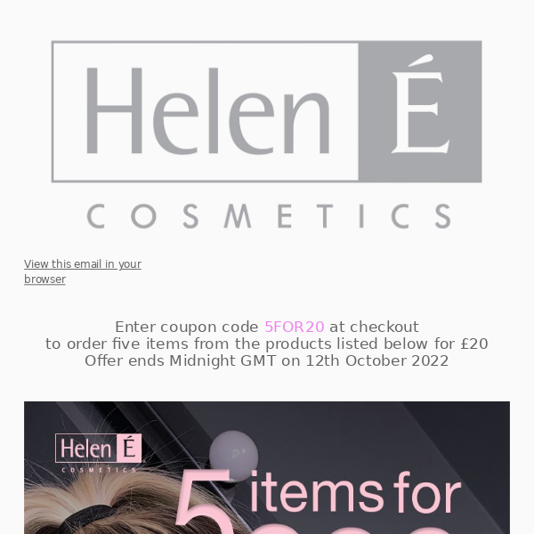 **offer still on** 5 items for £20 on selected Eyes, Lips and tools.