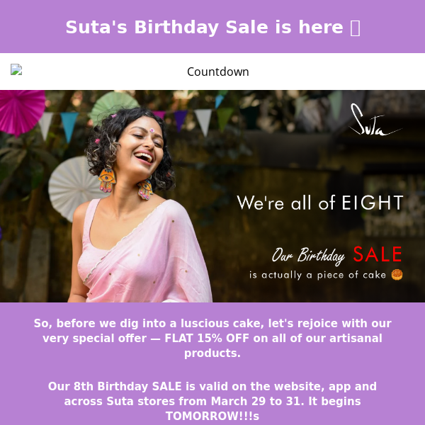Birthday Sale-FLAT 15 % OFF