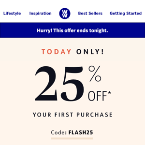 ⚡Flash sale ⚡25% off—today only!
