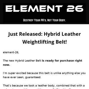 Hybrid Leather Belt- Just released!!