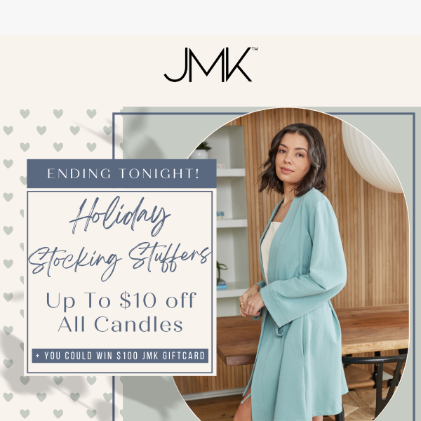 Last few hours to save on all JMK candles!