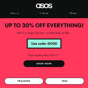 Up to 30% off everything for 9.9! ❤️