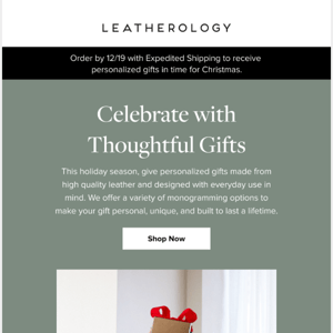 Leatherology, Get Personalized Gifts in Time for the Holidays