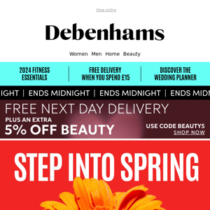 FREE Next Day delivery + Up to 60% off Spring savings 🚨