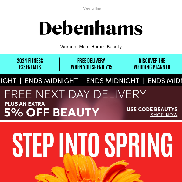 FREE Next Day delivery + Up to 60% off Spring savings 🚨