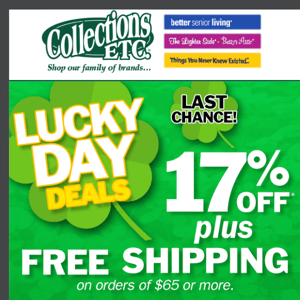 🍀Lucky You! One More Chance To SAVE 17%!