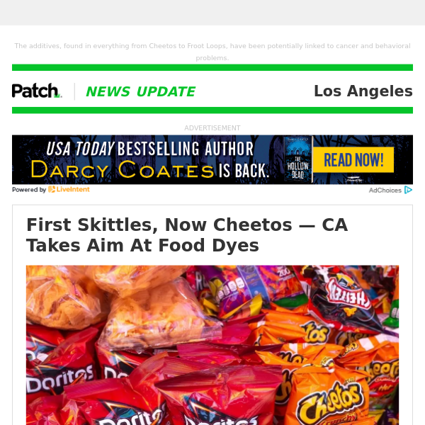 First Skittles, Now Cheetos — CA Takes Aim At Food Dyes (Sat 8:16:27 PM)