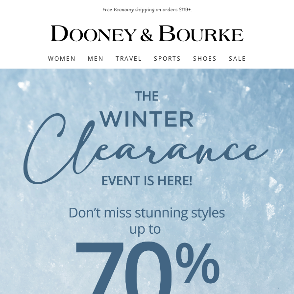 The Winter Clearance Event Starts NOW.