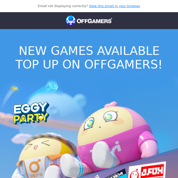 New Games Available - Top up on OffGamers!