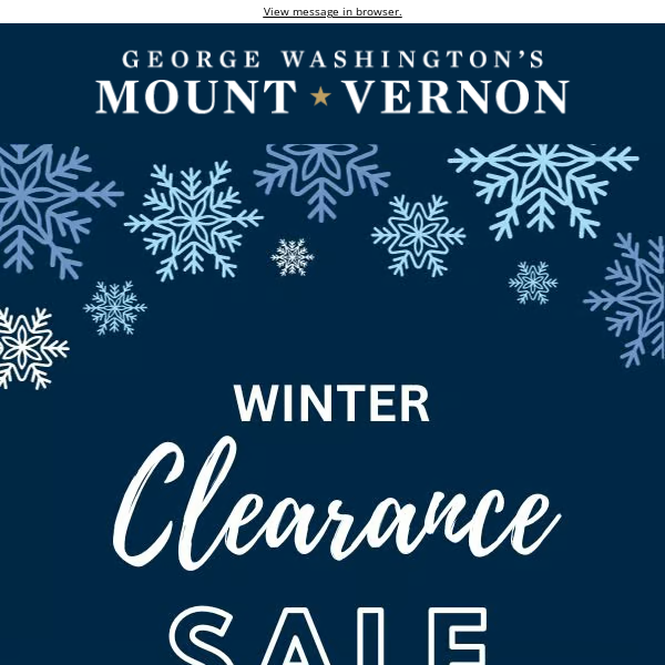 Winter Clearance Event - Mount Vernon