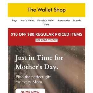 Perfect Mother's Day Gift Ideas - Enjoy $10 off on all items.
