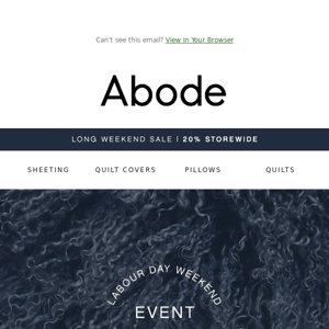 Save 20% Storewide - Labour Day Weekend Event – Offering Afterpay