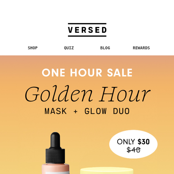 Grab the Golden Hour Bundle for $30 at VersedSkin.com! 🌟