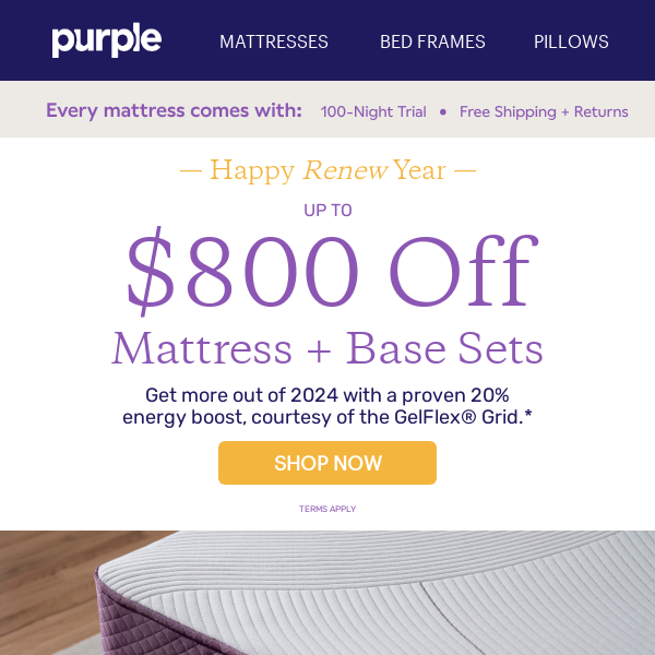 Just In: Up to $800 Off Mattress + Base Sets