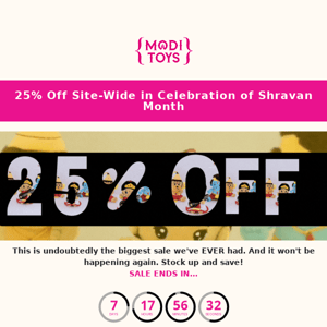 25% OFF ENTIRE SITE 🎆 (yep, you read right)