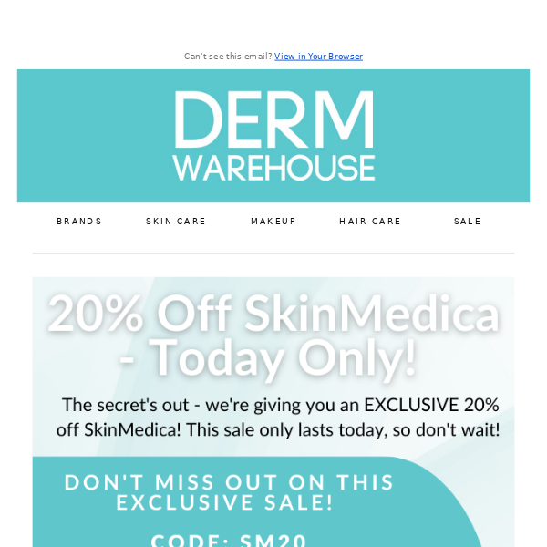 Exclusive: 20% Off SkinMedica - Today Only!