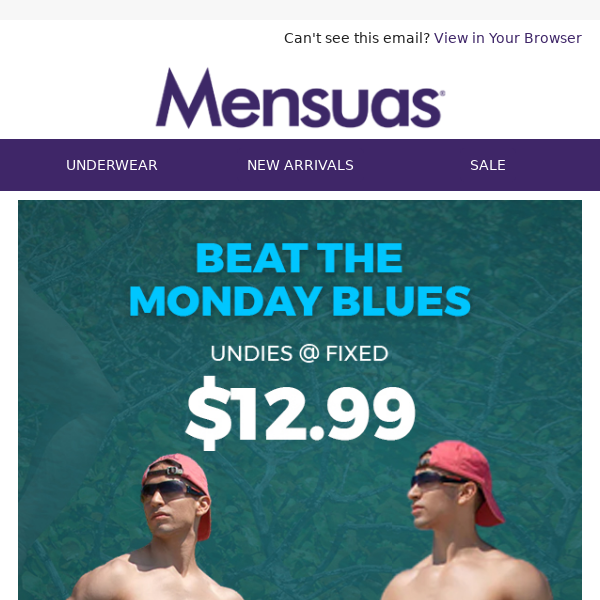 Beat The Monday Blues! Undies @ Fixed $12.99
