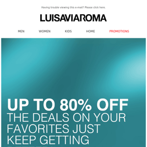 Last chance to enjoy up to 80% off