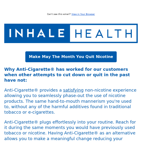 Take Action & Succeed at Quitting Nicotine - Last Day of May Special Offer