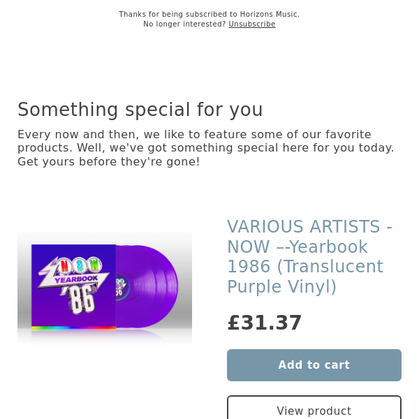 LIMITED! VARIOUS ARTISTS - NOW –-Yearbook 1986 (Translucent Purple Vinyl)