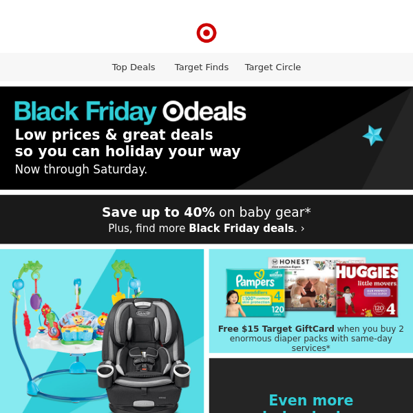 Up to 40% off baby gear + more Black Friday deals.