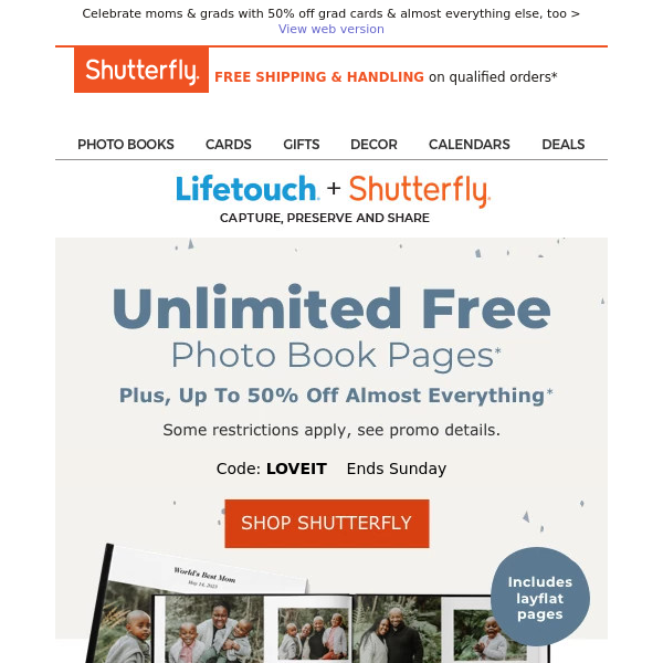 🙌 You deserve this! Unlimited FREE photo book pages from Shutterfly