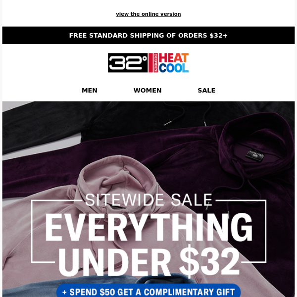 Everything Under $32 Sitewide Sale | Shop Sweats, Baselayers, Outerwear + More