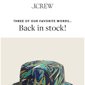 Psst, The Mini bucket hat in nylon print is back in stock...