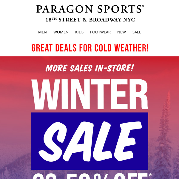 Up to 50% Off! Jackets, Coats, Midlayers, Baselayers, Hats, Boots, and More!