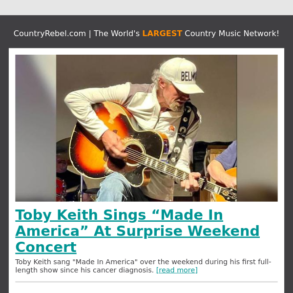 Toby Keith Sings “Made In America” At Surprise Weekend Concert