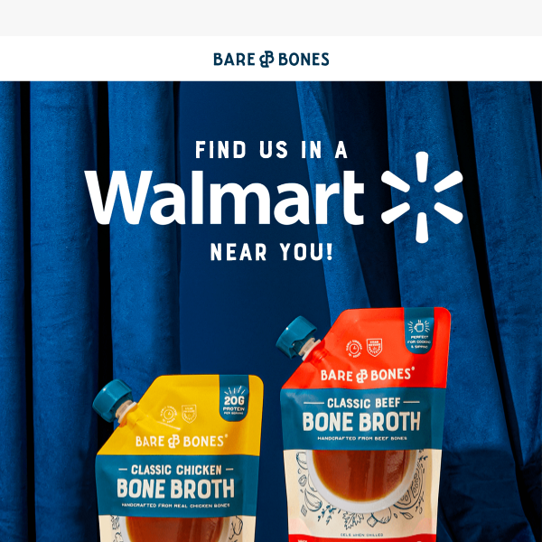 Find our broth in Walmart near you! 🛒