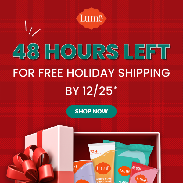 2 Days Left for FREE Shipping by 12/25