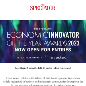 Economic Innovator of the Year Awards - less than 2 months to go