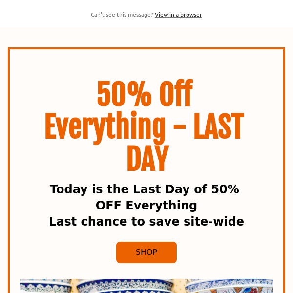 50% Off Everything