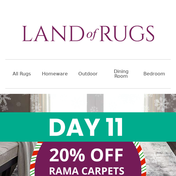 Land of Rugs UK, It Is Day 11 - Get 20% Off Rama Carpets