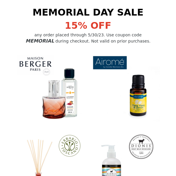 Memorial Day Sale Starts Now