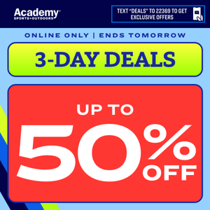 Ends Tomorrow! Up to 50% Off DEALS Online