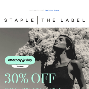 30% Off Selected Styles