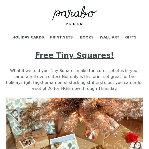 Free Tiny Squares right in time for the holidays
