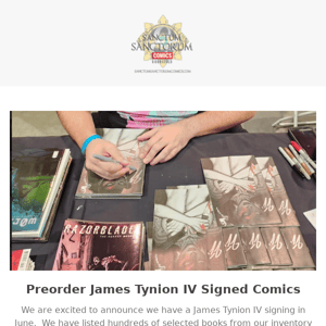 Preorder James Tynion IV Signed Comics