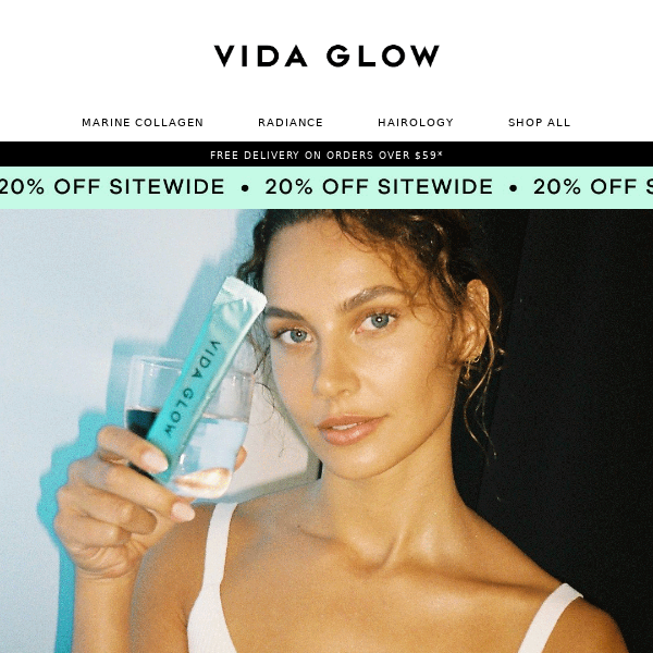 Vida Glow, save 20% on your routine