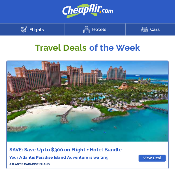Deals: Bahamas | Greece | Ireland | Thailand | Cruises & more
