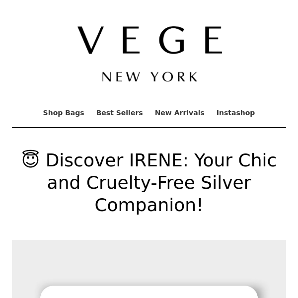 😇 Discover IRENE: Your Chic and Cruelty-Free Silver Companion!