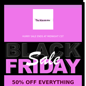 50% off Everything Ends Soon