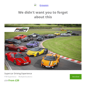 Still looking for Supercar Driving Experience?